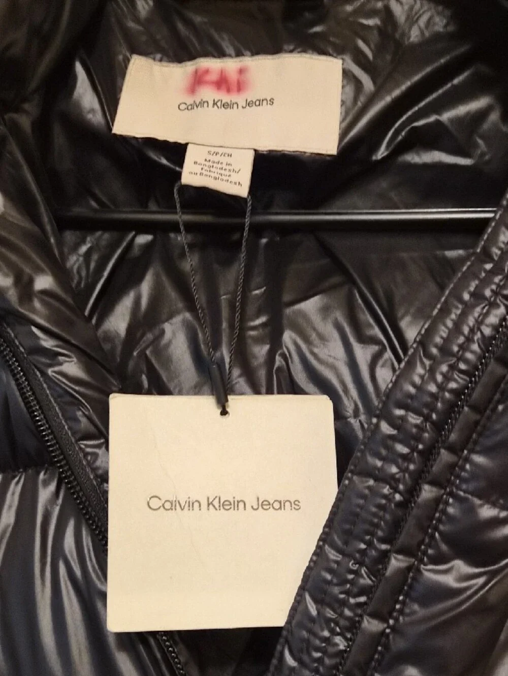 Calvin Klein Jeans Kids Black Shiny Puffer Jacket